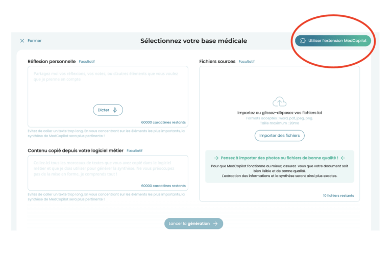 Bouton Installer Extension MedCopilot