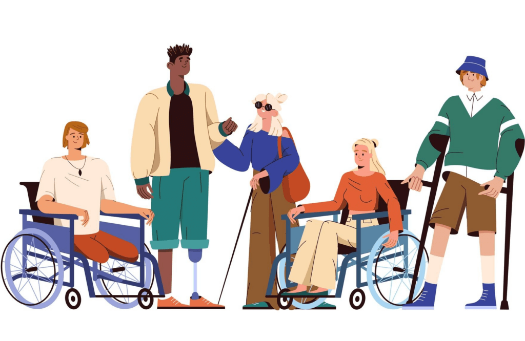 groupe de personnes en situation de handicap